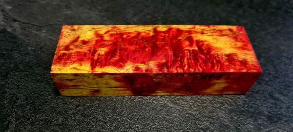 Stabilized curly birch yellow-red limited edition (2GRB)